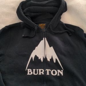 Black Burton Zip Front Hoodie size:Small